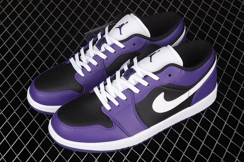 All categories Air Jordan Jordan series basketball shoes Air Jordan 1 Low Air Jordan 1 Low AJ1 Joe 1 black purple and white low-top cultural and leisure sports sneakers 553558-501